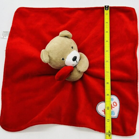 Baby Starters Tan Bear Red XOXO Lovey Security Blanket Rattle 12 inch 2014 - Picture 8 of 8